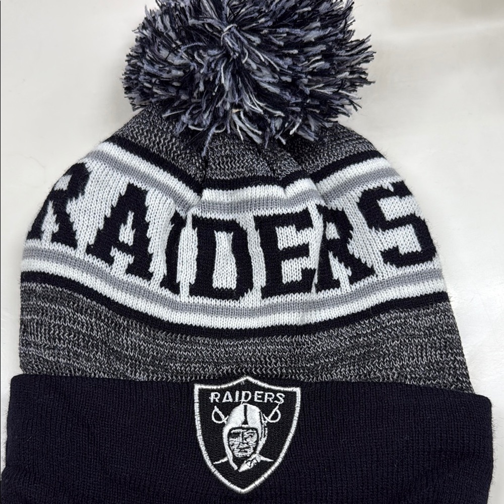 Raiders Knit Beanie with Pom